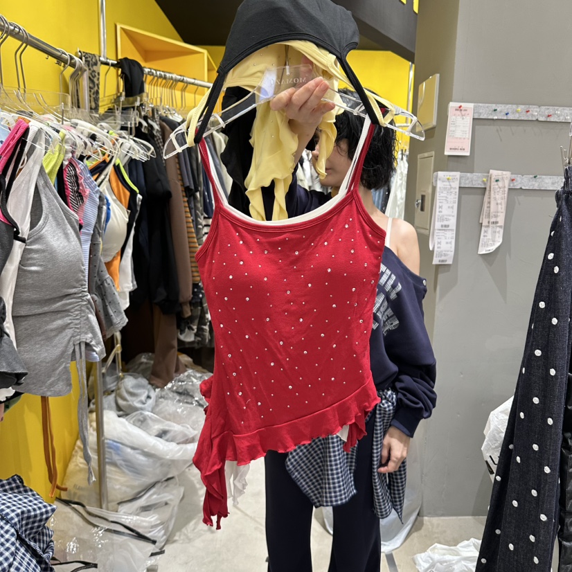 MOMAZU東大門實拍女士新款人氣真品時尚吊帶背心荷葉邊無袖MOMAZU吊帶/背心圖色3