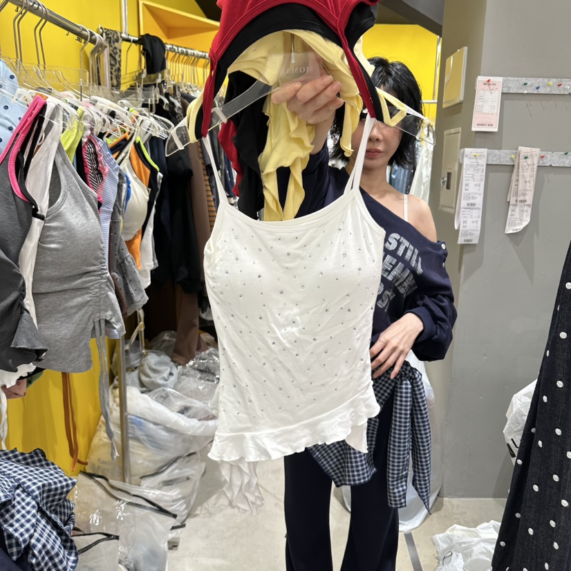 MOMAZU東大門實拍女士新款人氣真品時尚吊帶背心荷葉邊無袖MOMAZU吊帶/背心圖色4