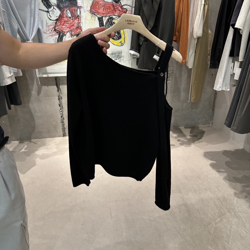 LAMAGIEPIE/LAMAGIE GREY韓國代購女士新款時尚熱賣針織衫LAMAGIEPIE/LAMAGIE GREY針織衫圖色3黑色