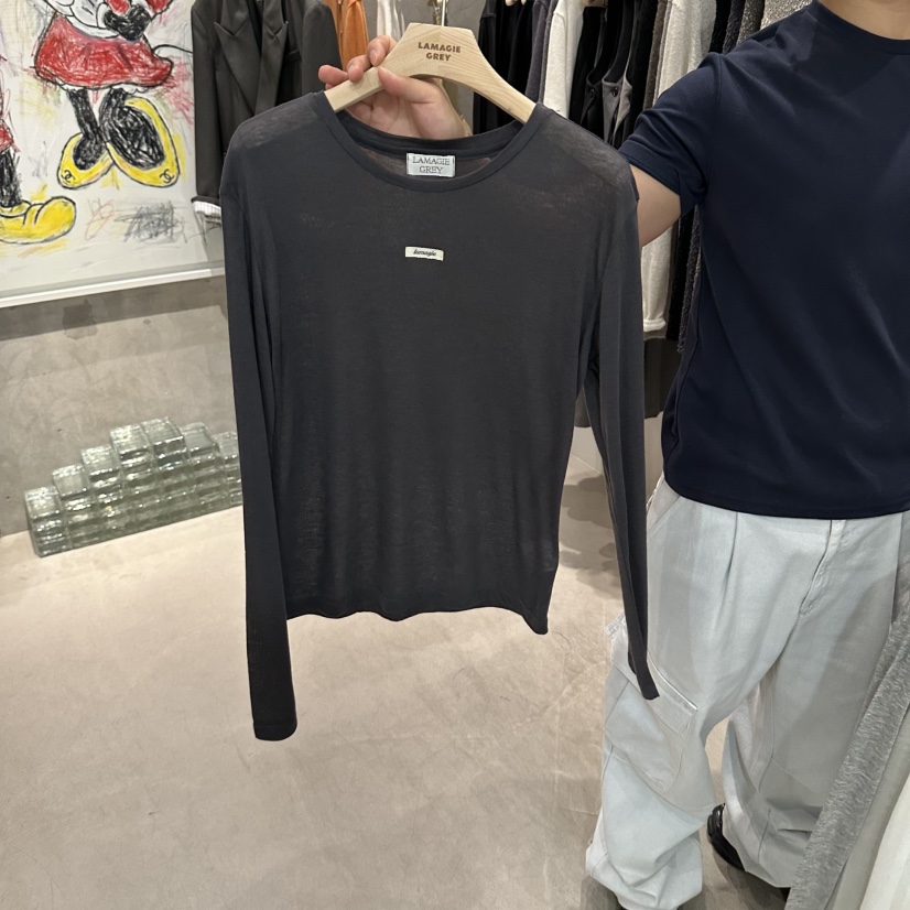 LAMAGIEPIE/LAMAGIE GREY韓國直郵女裝新款推薦長袖T恤LAMAGIEPIE/LAMAGIE GREY長袖T恤圖色4墨色