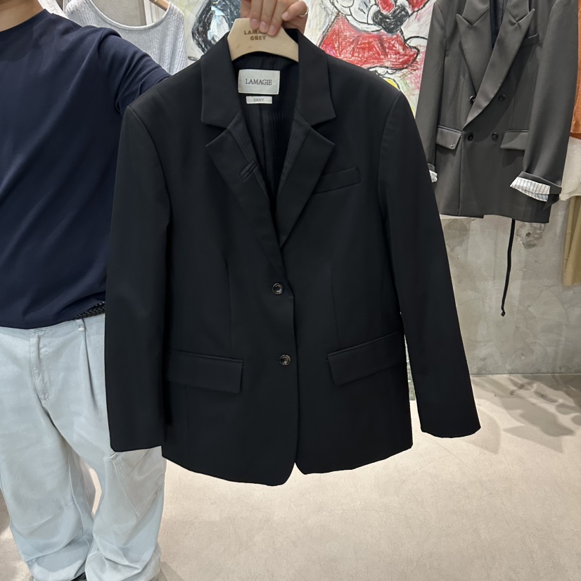 LAMAGIEPIE/LAMAGIE GREY東大門直郵女裝新品推薦西裝西服翻領LAMAGIEPIE/LAMAGIE GREY西裝/西服圖色3黑色