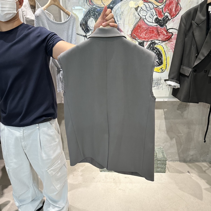 LAMAGIEPIE/LAMAGIE GREY韓國代購女士新款真品馬甲撞色LAMAGIEPIE/LAMAGIE GREY馬甲
