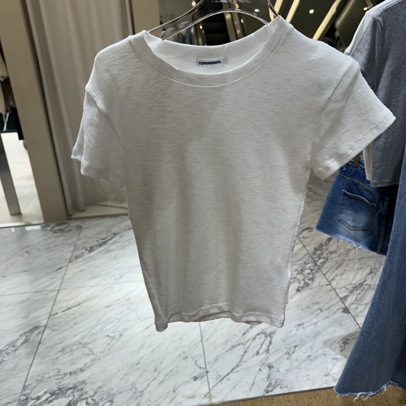 TOPDRESSING韓國直郵女裝新款時尚真品推薦人氣休閑熱賣T恤TOPDRESSINGT恤圖色6白色