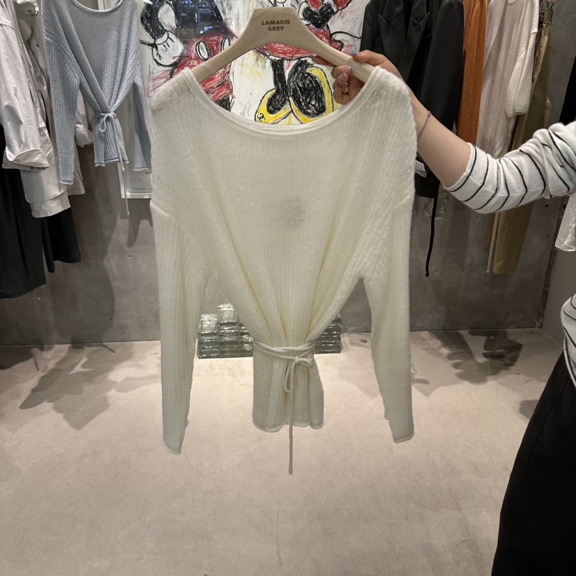 LAMAGIEPIE/LAMAGIE GREY東大門實拍女士新品休閑針織衫蝴蝶結LAMAGIEPIE/LAMAGIE GREY針織衫圖色1