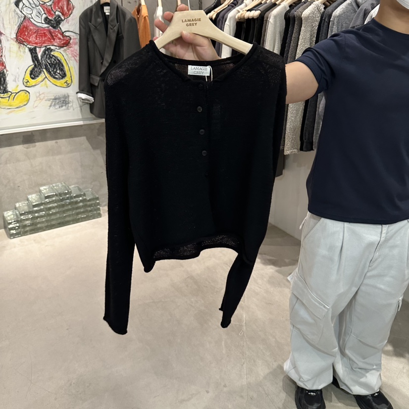 LAMAGIEPIE/LAMAGIE GREY東大門實拍女士新款真品休閑開衫LAMAGIEPIE/LAMAGIE GREY開衫圖色4黑色