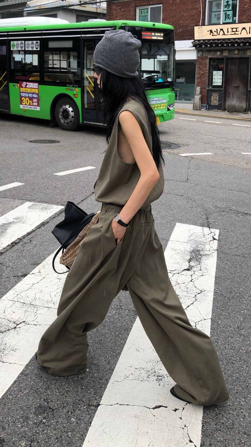 OVER RICH東大門代購女裝新品真品休閑推薦連體褲含腰帶OVER RICH連體褲