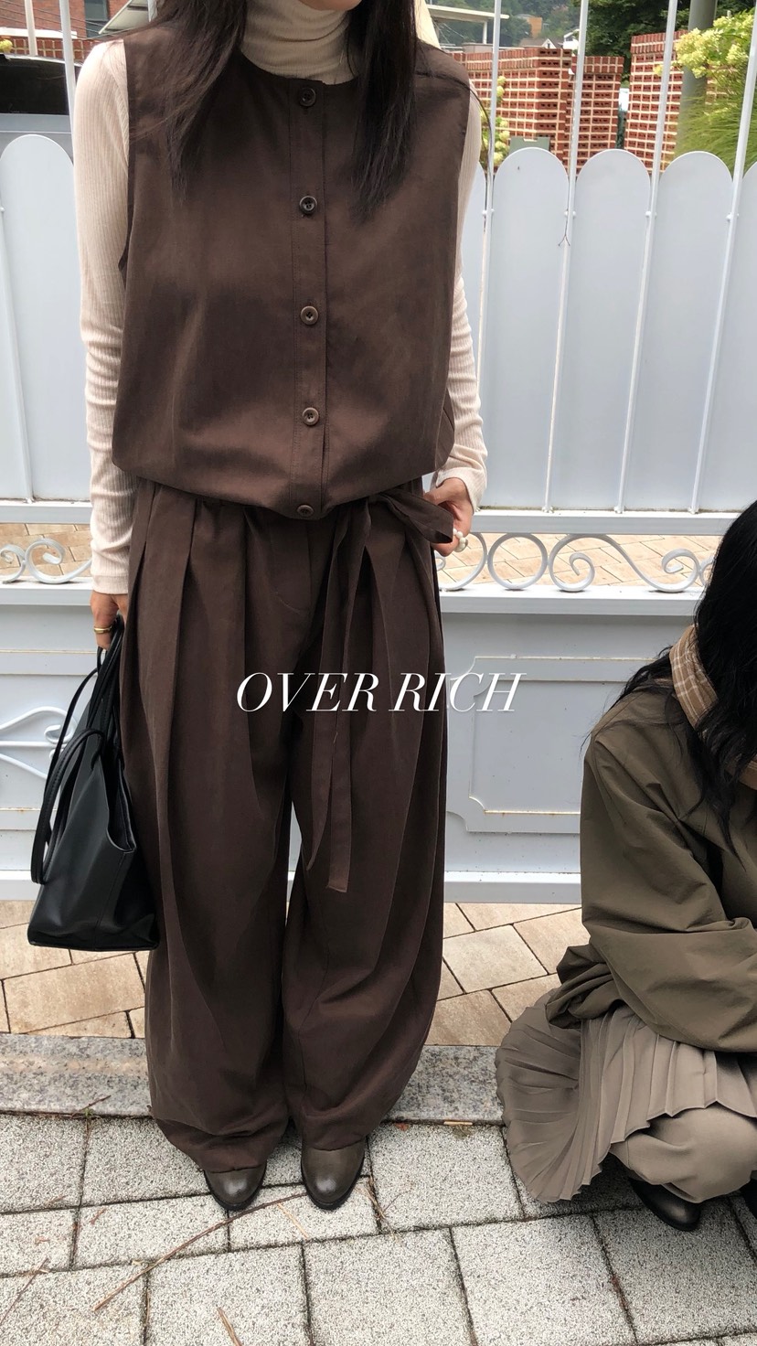 OVER RICH東大門代購女裝新品真品休閑推薦連體褲含腰帶OVER RICH連體褲