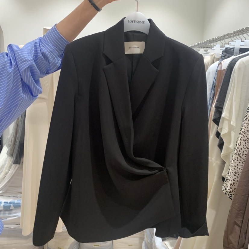 LOVE SOME韓國代購女士新款熱賣人氣休閑西裝西服不對稱LOVE SOME西裝/西服圖色2