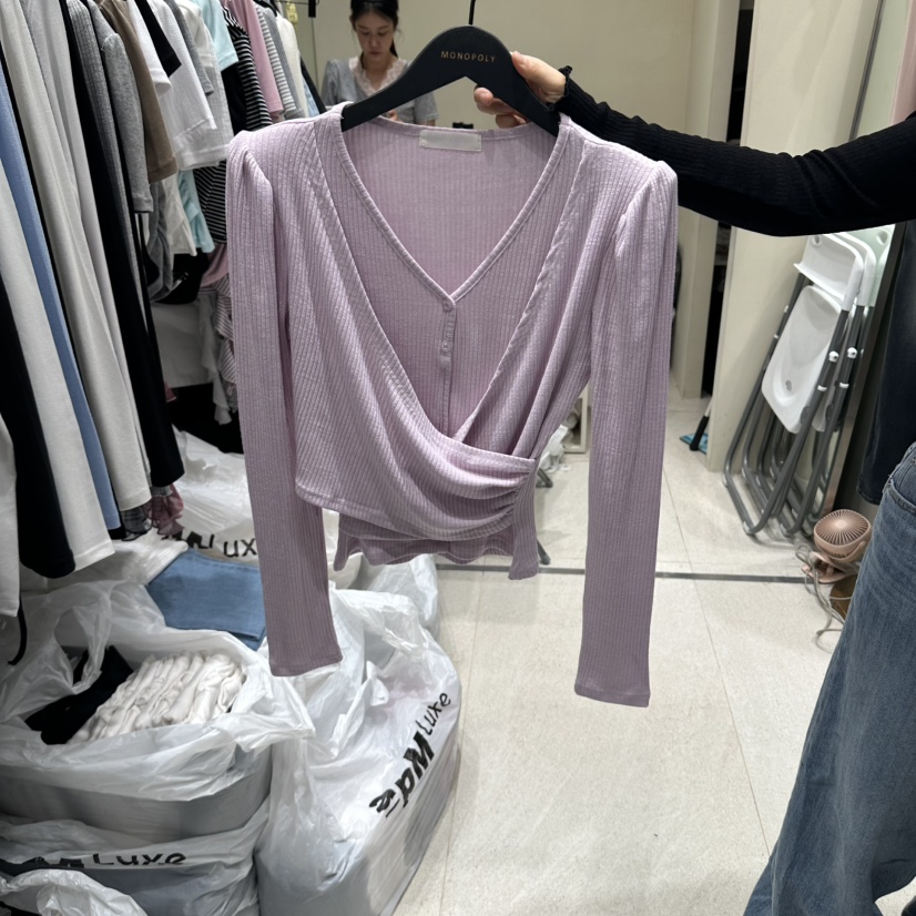 MONOPOLY韓國直郵女裝新品熱賣真品時尚休閑推薦人氣長袖T恤MONO_POLY長袖T恤圖色3