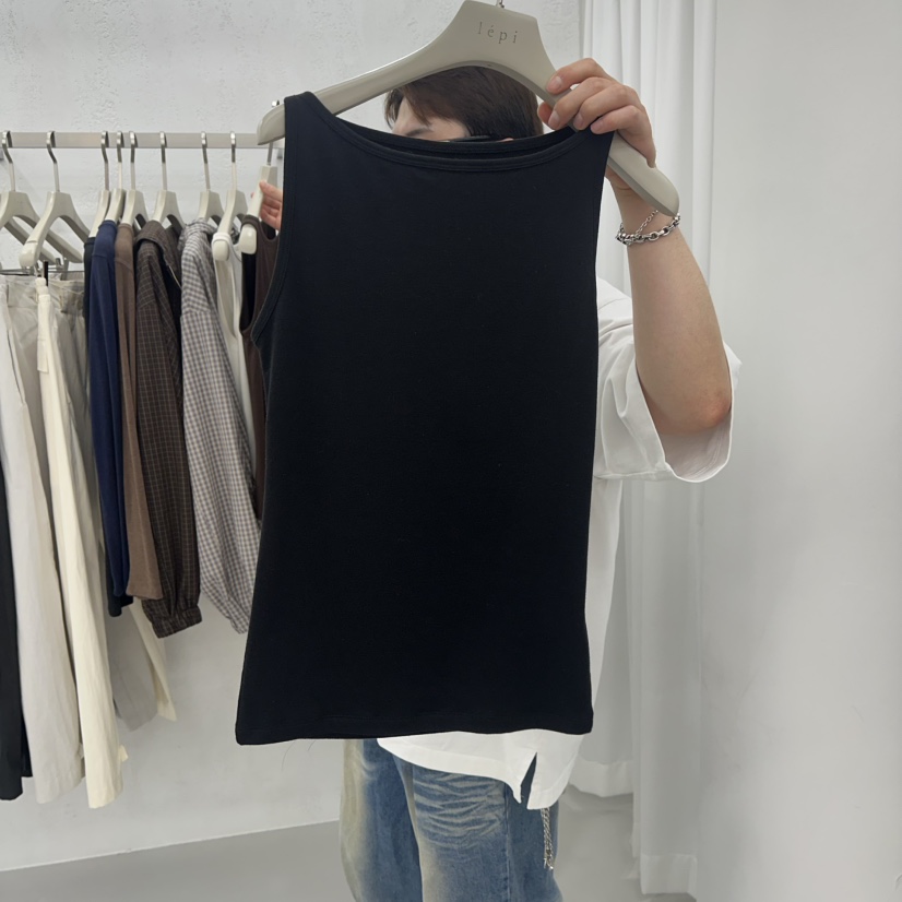 LEPI東大門直郵女士新品真品推薦熱賣時尚吊帶背心修身船領LEPI吊帶/背心圖色2黑色