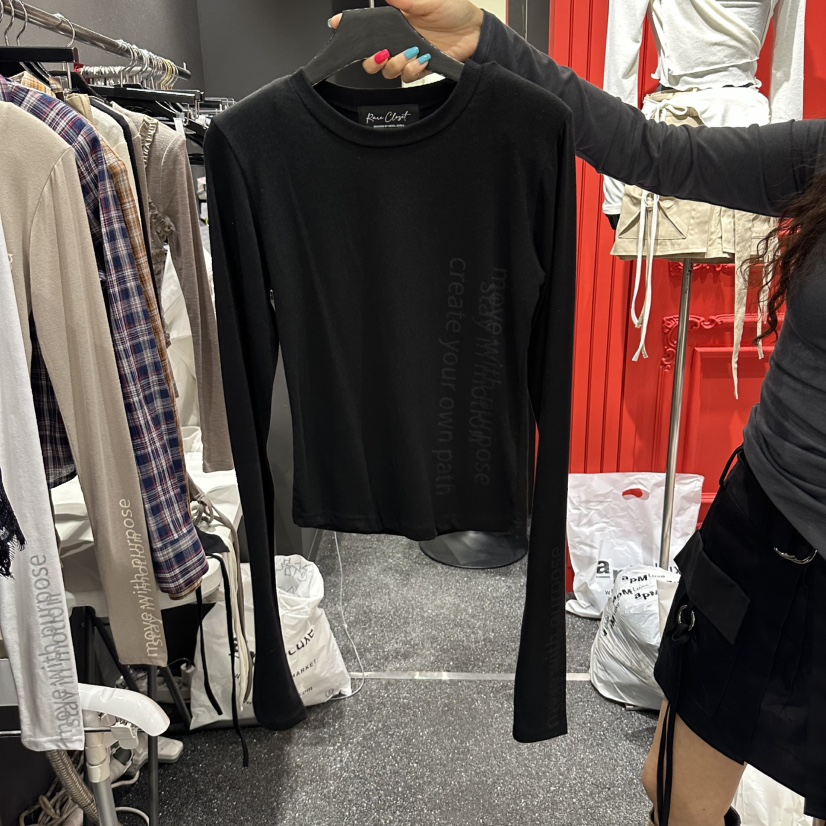 RARE CLOSET韓國直郵女裝新品人氣休閑推薦時尚真品長袖T恤RARE CLOSET長袖T恤圖色3