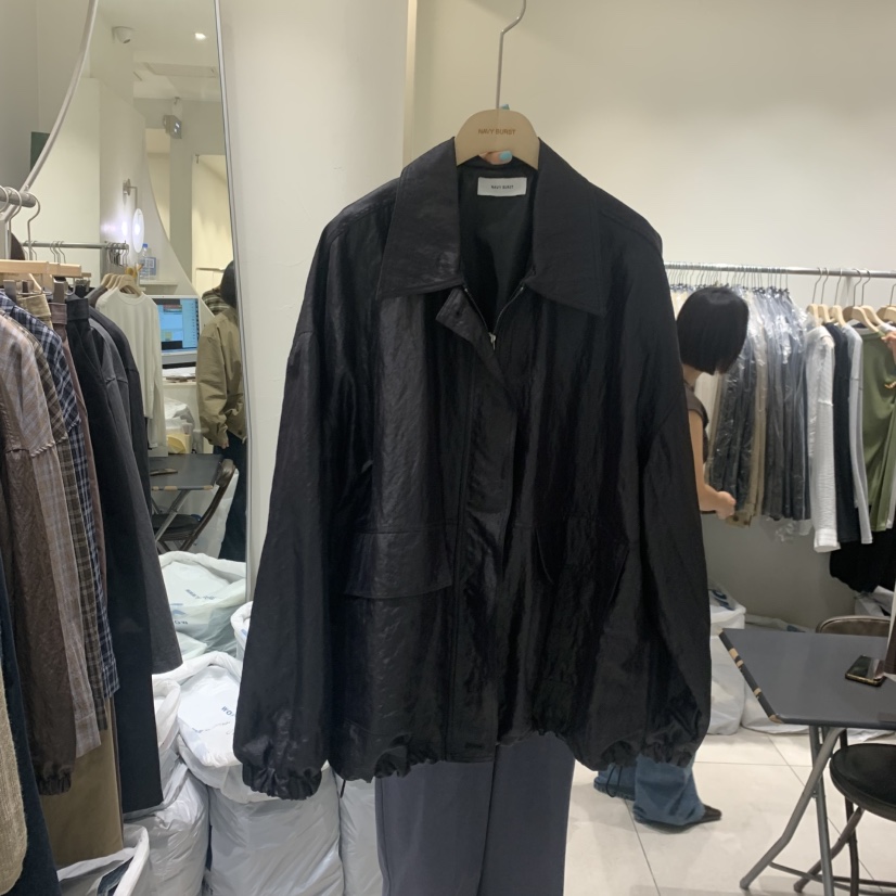 NAVYBURST韓國代購女裝新品人氣休閑推薦時尚熱賣真品皮衣NAVY BURST皮衣圖色1黑