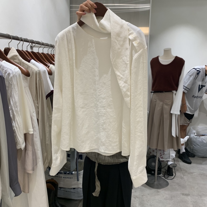 CHAE東大門直郵女裝新品真品推薦休閑人氣襯衫蕾絲衫含圍巾CHAE襯衫/蕾絲衫圖色2