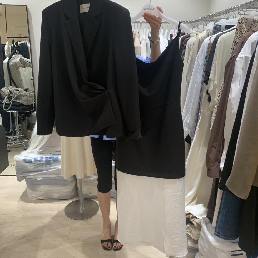 LOVE SOME東大門實拍女士新款熱賣真品連衣裙不含內搭撞色LOVE SOME連衣裙