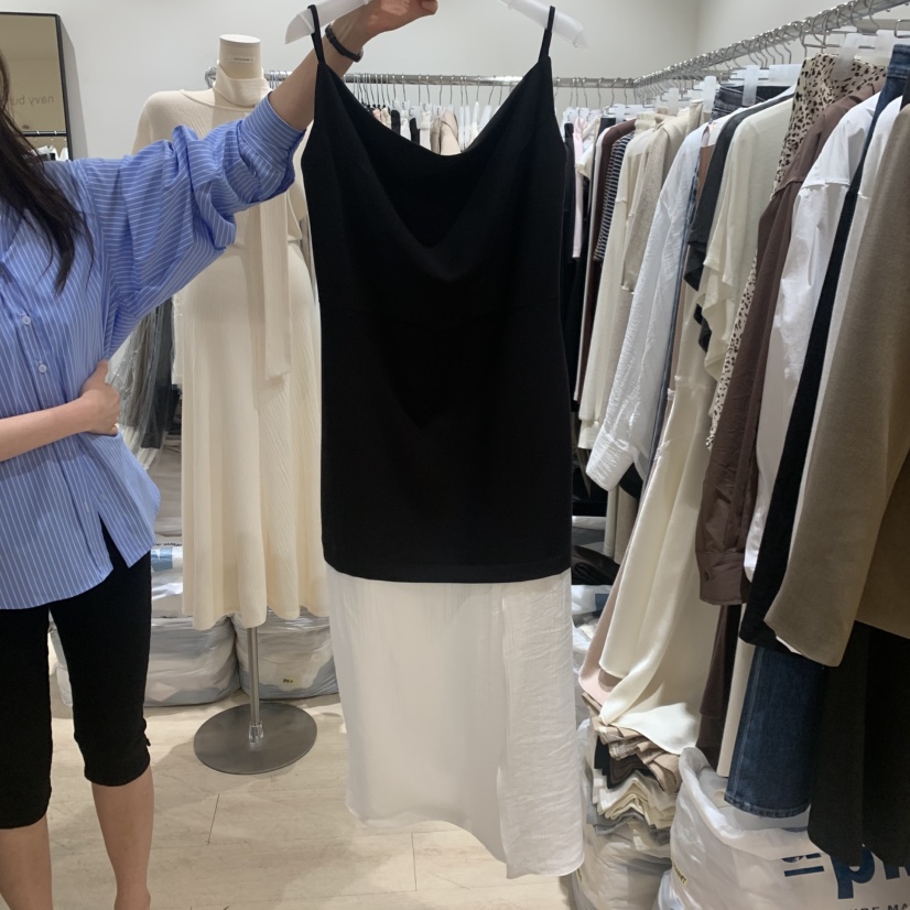 LOVE SOME東大門實拍女士新款熱賣真品連衣裙不含內搭撞色LOVE SOME連衣裙圖色1