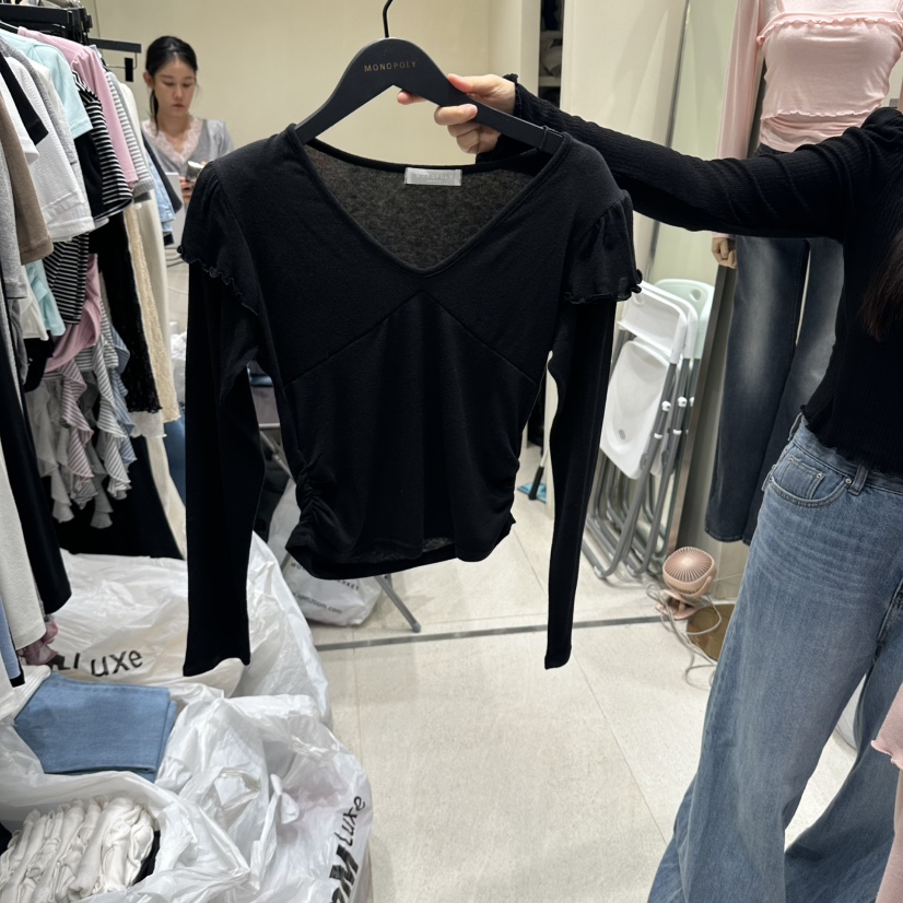 MONOPOLY東大門實拍女裝新款推薦真品休閑時尚熱賣長袖T恤MONO_POLY長袖T恤圖色4