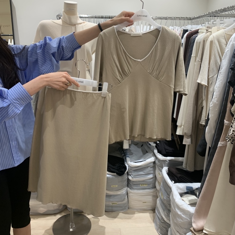 LOVE SOME東大門實拍女裝新品休閑真品半身裙中短裙舒適的LOVE SOME半身裙/中短裙