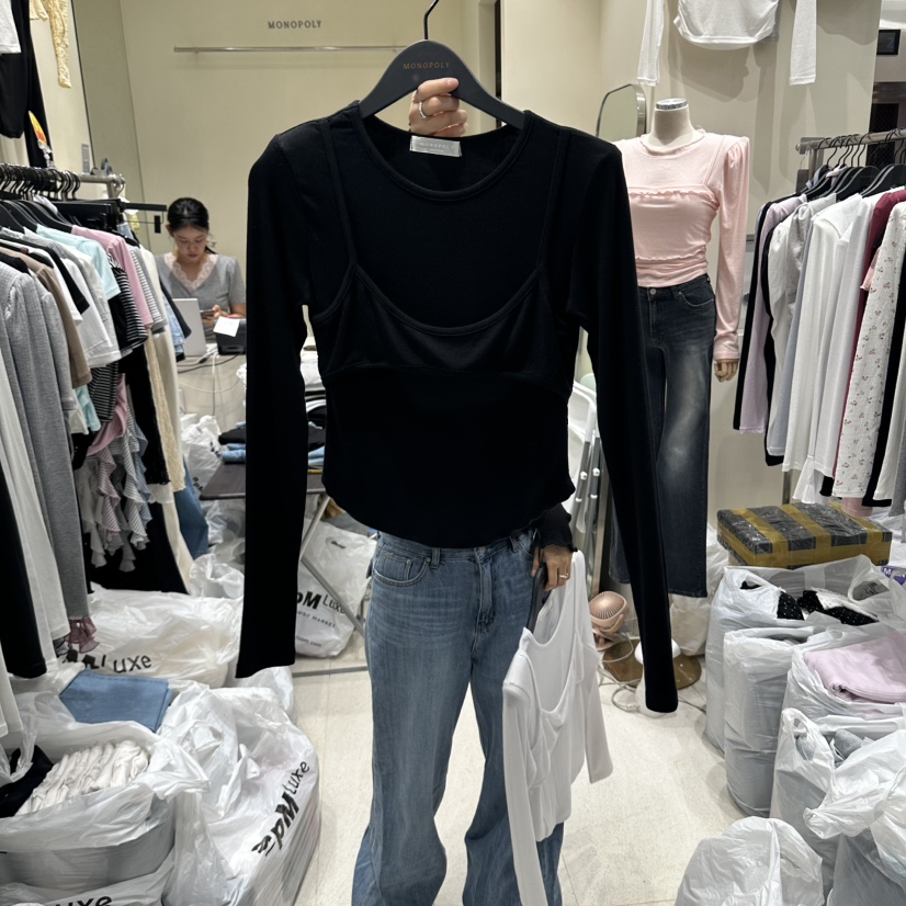 MONOPOLY東大門實拍女士新款休閑推薦人氣真品熱賣長袖T恤MONO_POLY長袖T恤圖色3