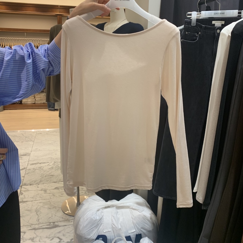 LOVE SOME韓國代購女士新品推薦真品休閑熱賣長袖T恤船領LOVE SOME長袖T恤圖色4粉色