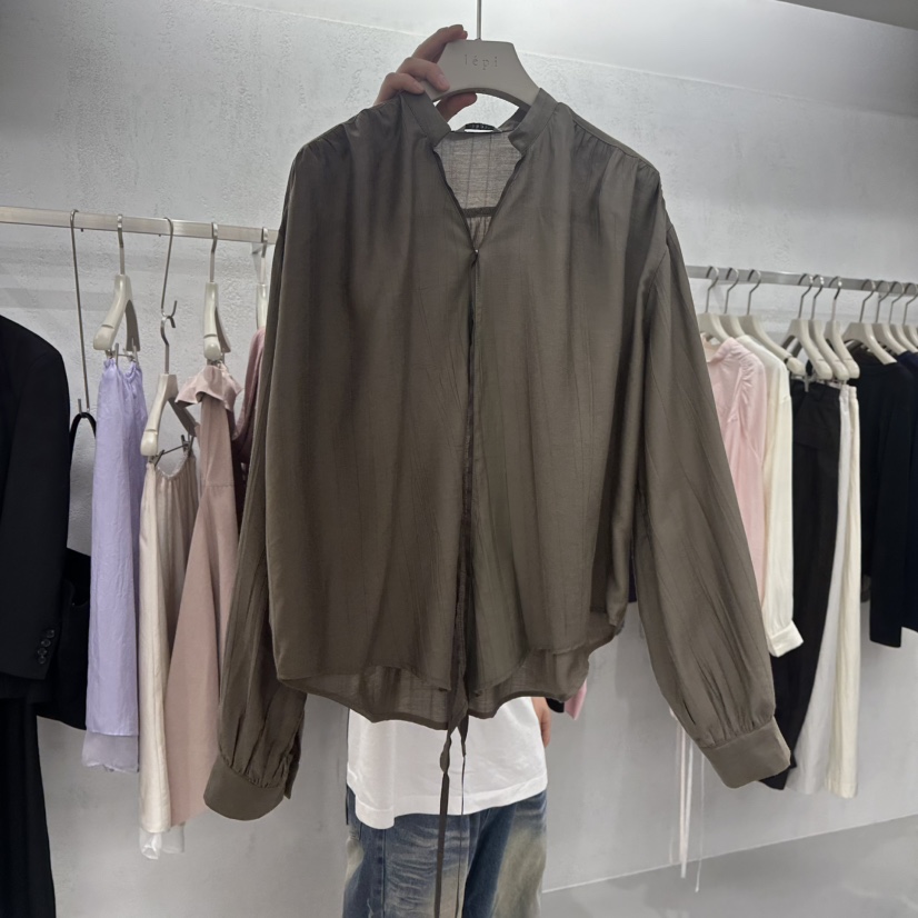 LEPI東大門代購女士新品休閑人氣時尚熱賣襯衫蕾絲衫褶皺LEPI襯衫/蕾絲衫圖色3