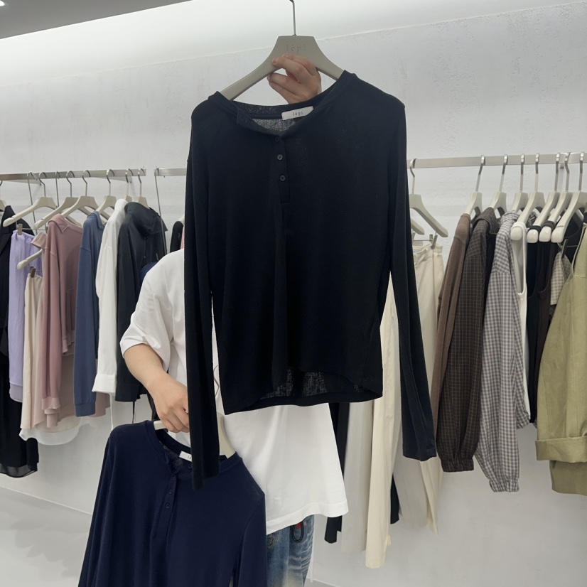LEPI東大門實拍女裝新品人氣時尚推薦休閑真品熱賣長袖T恤LEPI長袖T恤圖色3黑