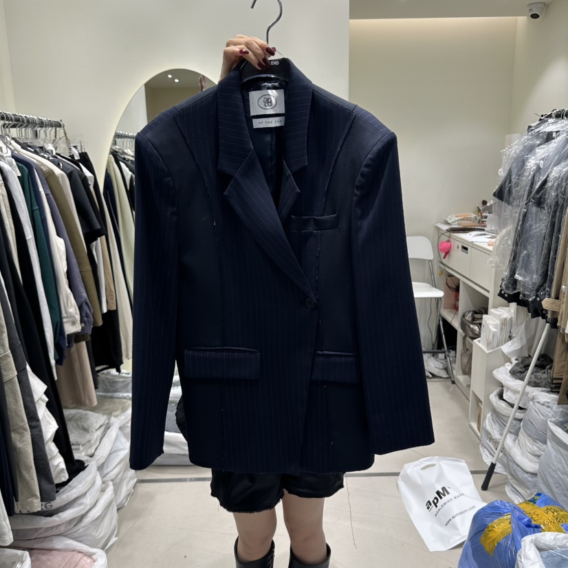 AT THE END東大門實拍女裝新品時尚休閑真品推薦人氣夾克AT THE END夾克圖色2深藍色
