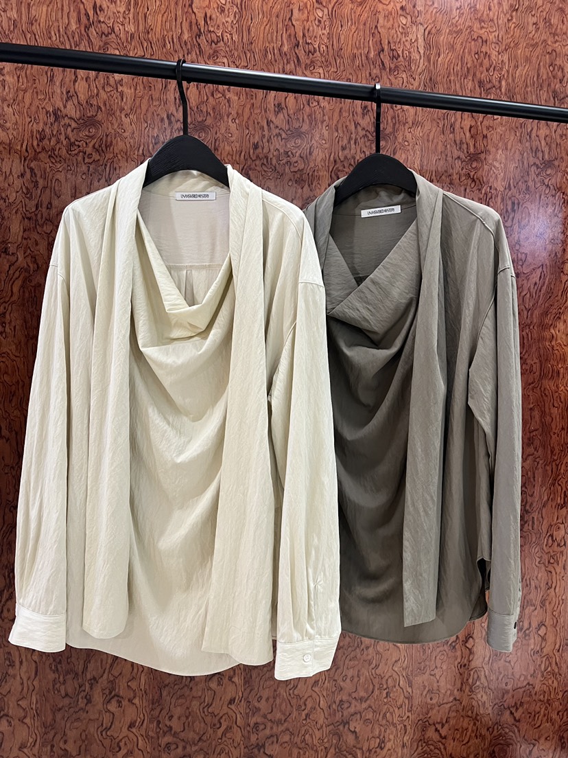 UNANSWERED-MYSTERY/FIFO東大門實拍女士新款熱賣襯衫蕾絲衫系帶UNANSWERED-MYSTERY/FIFO襯衫/蕾絲衫圖色2左二色