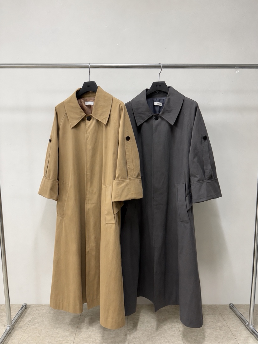 EE97韓國直郵女士新品真品時尚人氣休閑推薦長款風衣長款EE97長款風衣