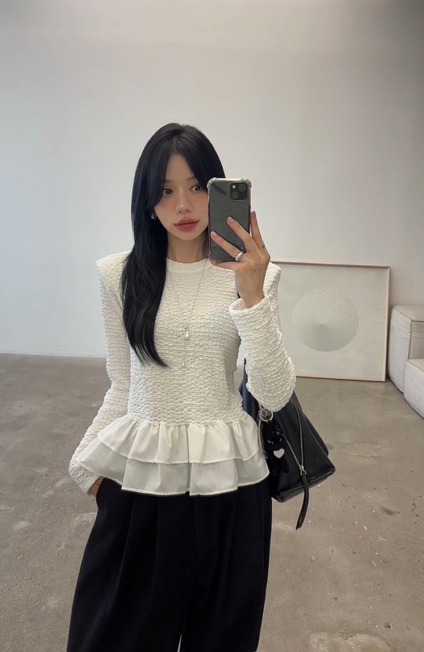 AMUSE SEOUL東大門直郵女裝新款真品推薦時尚熱賣長袖T恤AMUSE SEOUL長袖T恤