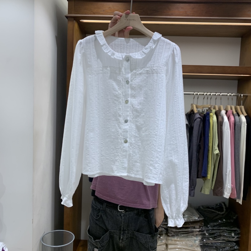 THE CAMEL韓國代購女士新款休閑襯衫蕾絲衫the came_l 家襯衫/蕾絲衫圖色1
