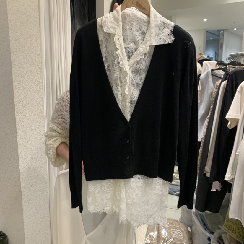 SSENIQUE東大門實拍女士新品時尚針織衫不含內搭V領深V開衫SSENIQUE針織衫圖色2