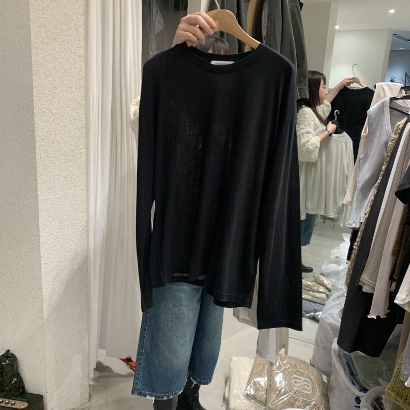 SSENIQUE東大門代購女裝新品熱賣休閑推薦人氣長袖T恤透明SSENIQUE長袖T恤圖色2