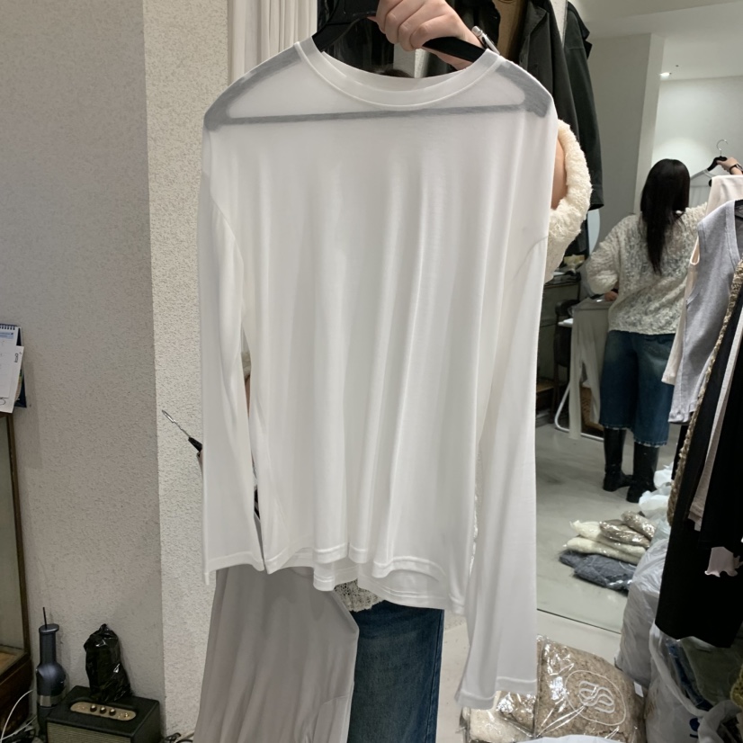 SSENIQUE東大門代購女裝新品熱賣休閑推薦人氣長袖T恤透明SSENIQUE長袖T恤圖色3白