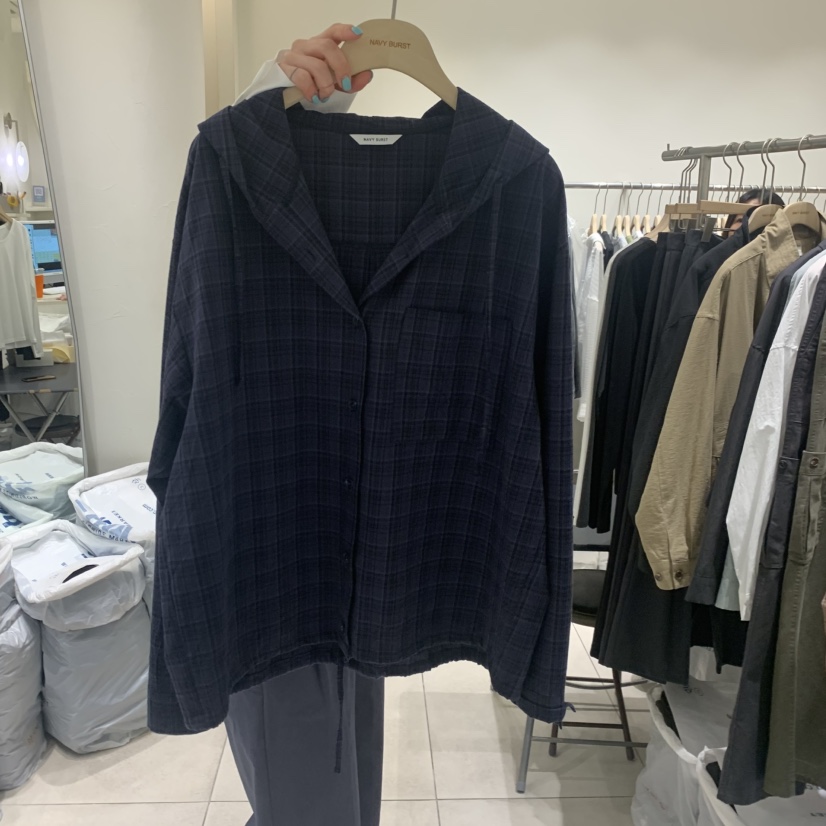 NAVYBURST東大門代購女裝新款熱賣人氣襯衫蕾絲衫男女同款NAVY BURST襯衫/蕾絲衫圖色3深藍色