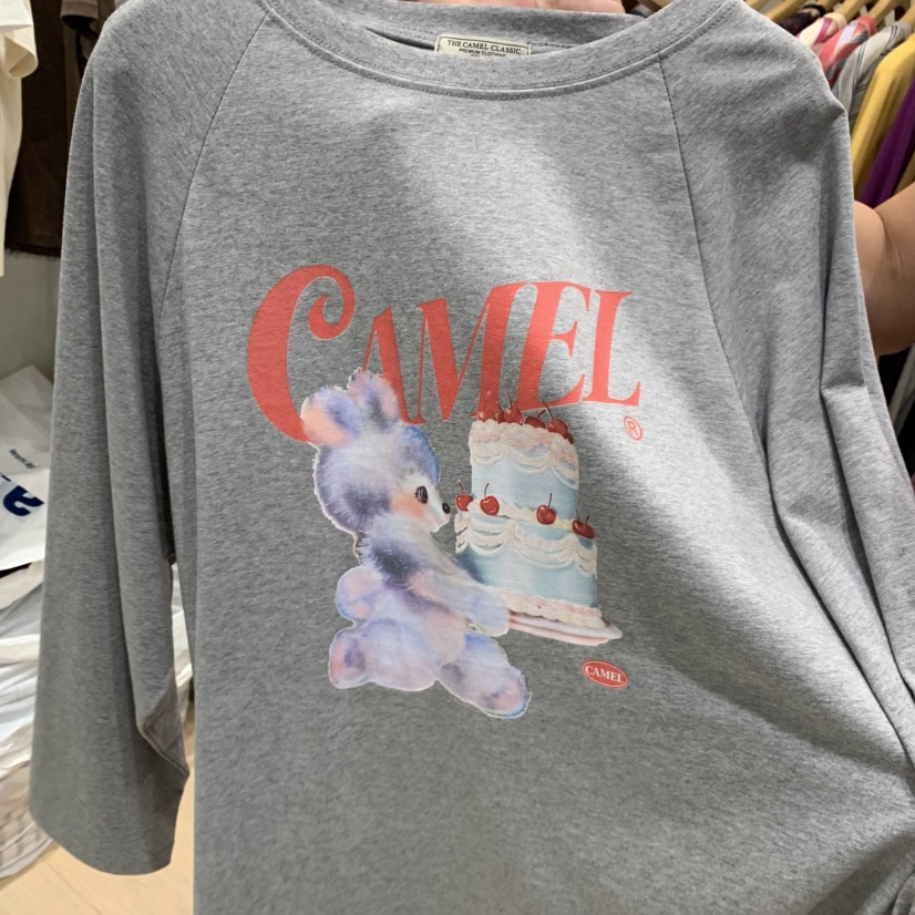 THE CAMEL東大門代購女士新款人氣長袖T恤兔子the came_l 家長袖T恤
