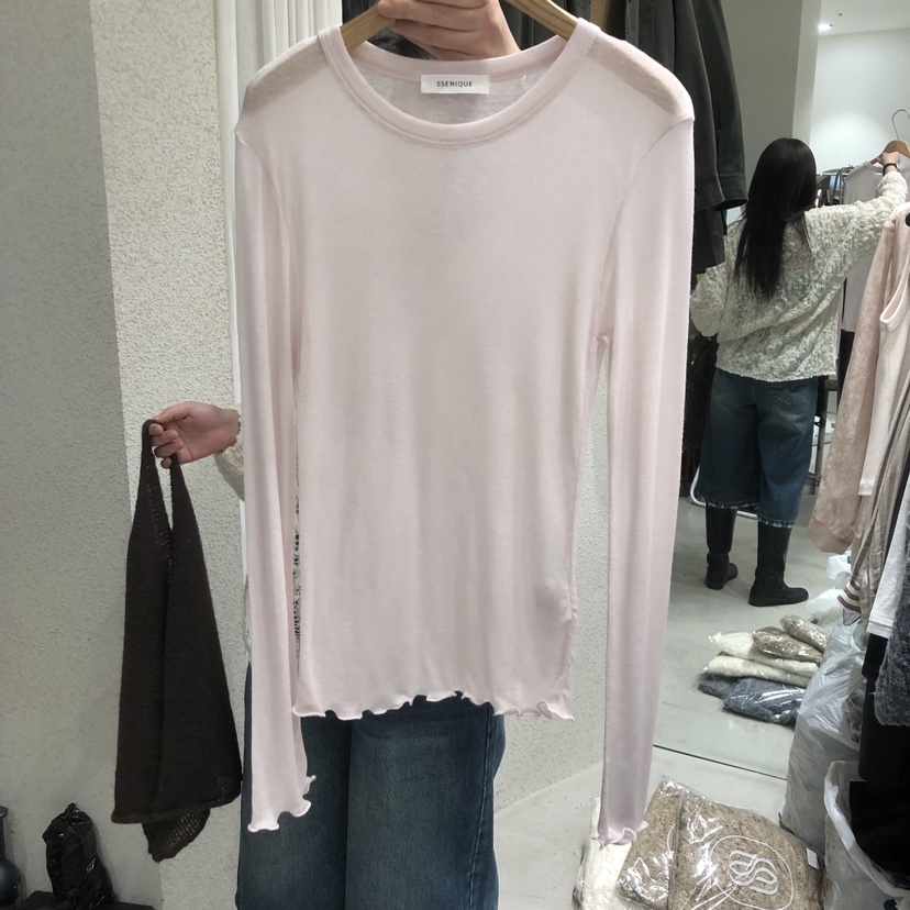 SSENIQUE韓國代購女裝新品休閑熱賣人氣時尚推薦真品長袖T恤SSENIQUE長袖T恤圖色1粉
