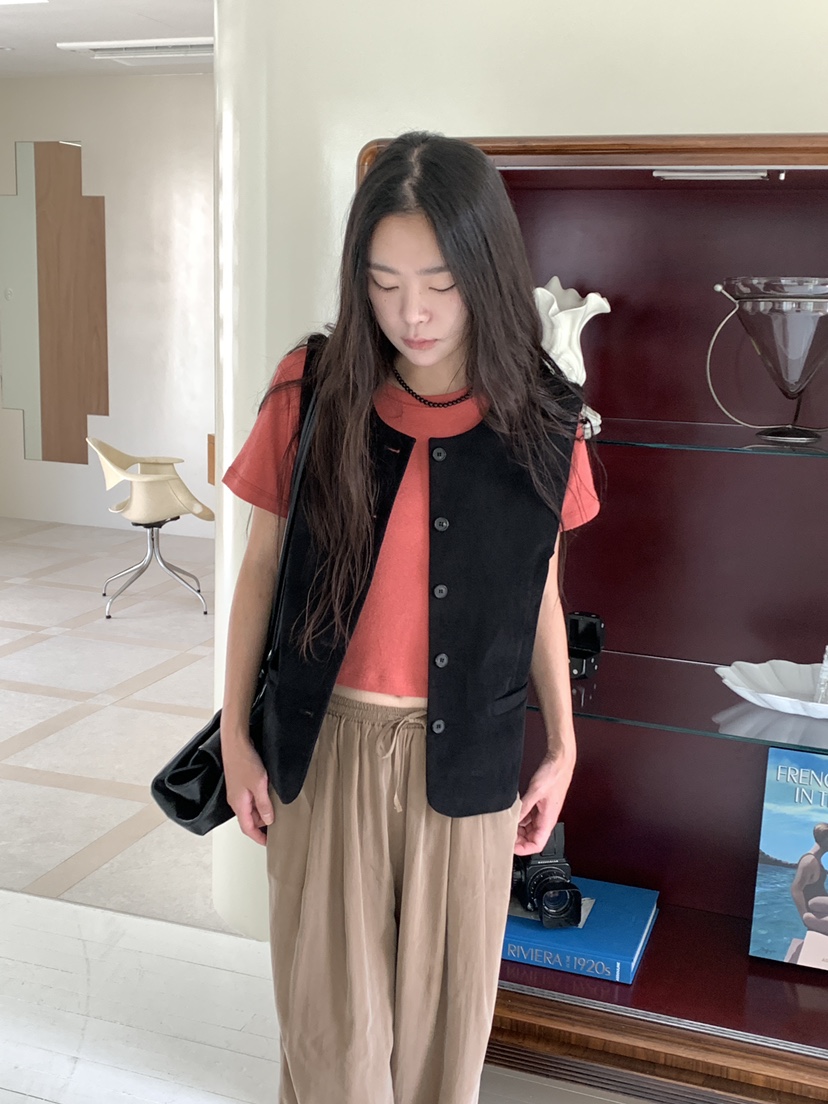 TORRE韓國代購女裝新品推薦休閑人氣時尚馬甲不含內搭天鵝絨TORRE馬甲