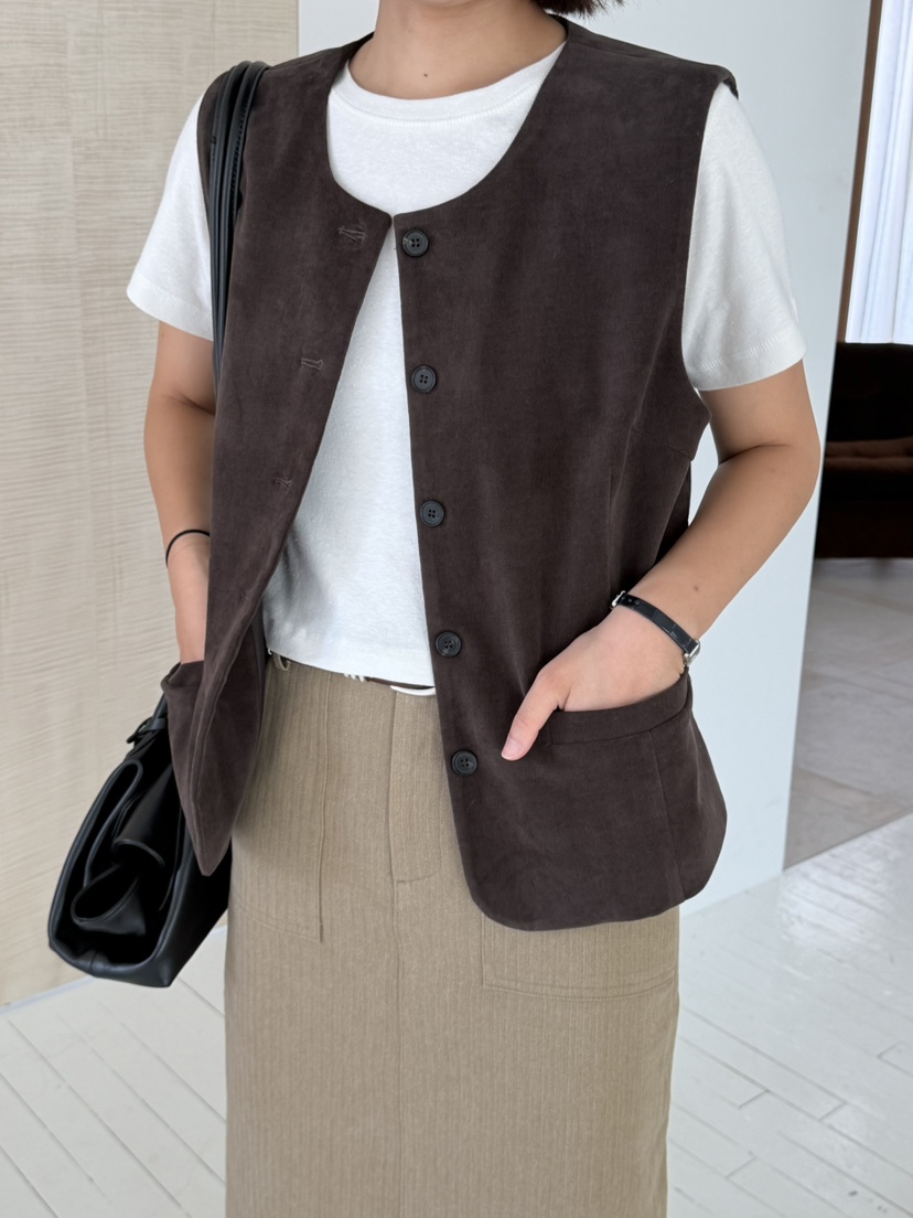 TORRE韓國代購女裝新品推薦休閑人氣時尚馬甲不含內搭天鵝絨TORRE馬甲圖色2