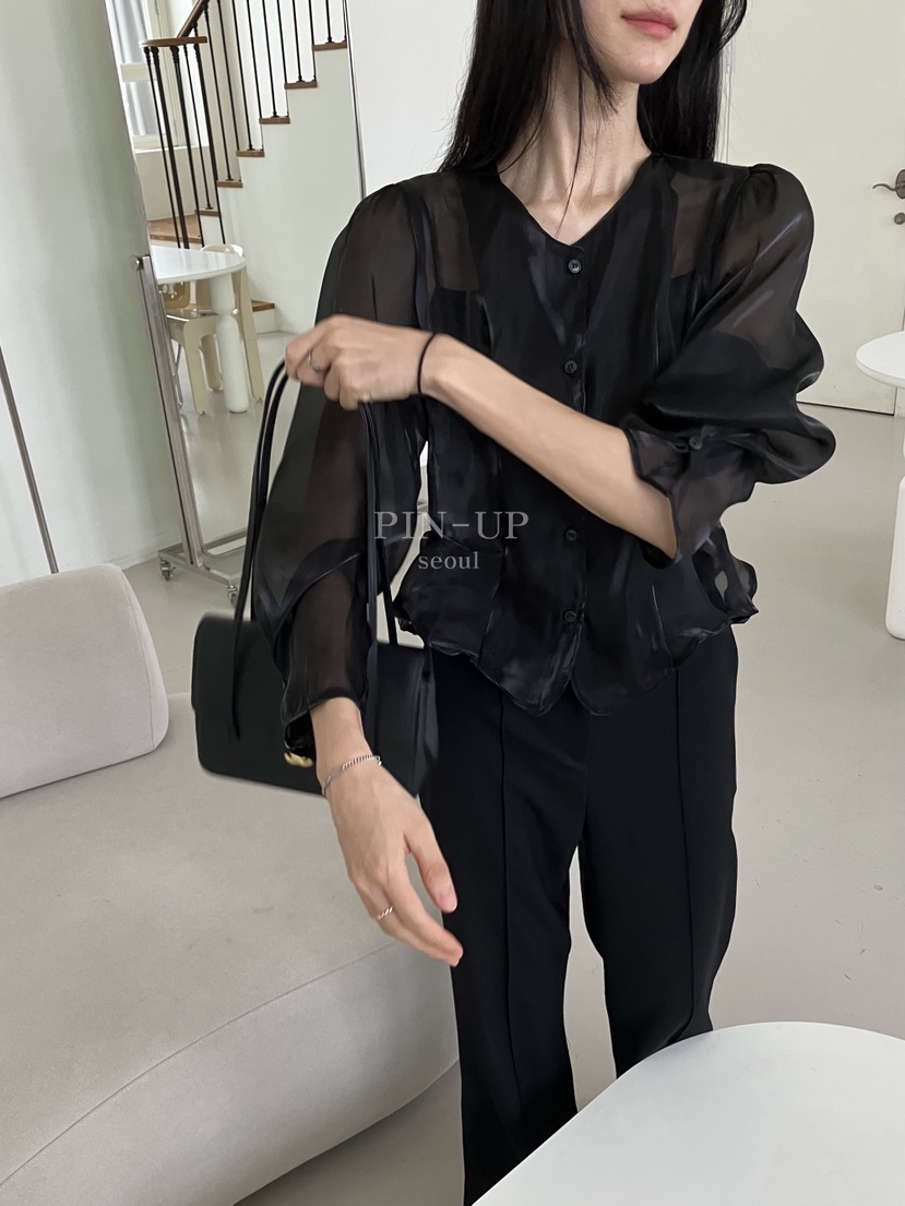 X韓國直郵女裝新款推薦真品休閑人氣時尚熱賣襯衫蕾絲衫PIN-UP襯衫/蕾絲衫