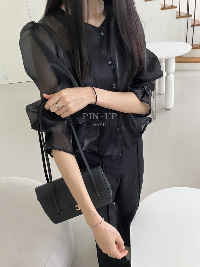 X韓國直郵女裝新款推薦真品休閑人氣時尚熱賣襯衫蕾絲衫PIN-UP襯衫/蕾絲衫