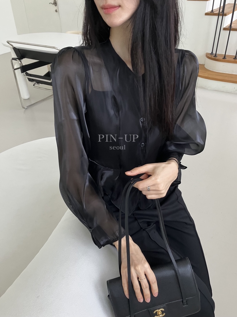 X韓國直郵女裝新款推薦真品休閑人氣時尚熱賣襯衫蕾絲衫PIN-UP襯衫/蕾絲衫