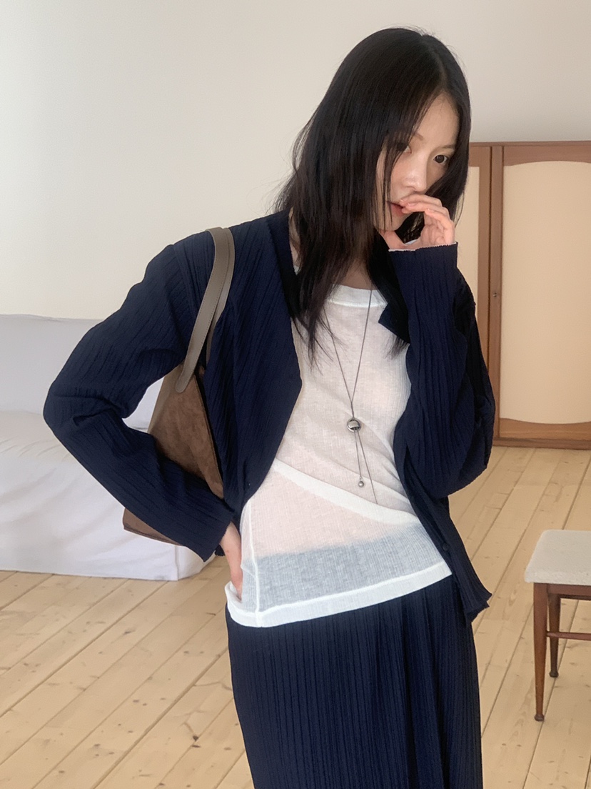TORRE韓國代購女裝新品熱賣人氣休閑開衫不含內搭褶裥開衫TORRE開衫圖色2