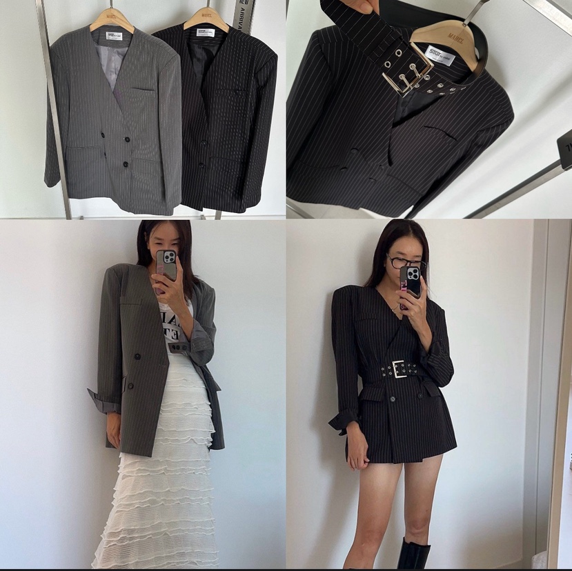 SOUIT韓國代購女士新品人氣時尚熱賣休閑西裝西服不含腰帶SOUIT西裝/西服
