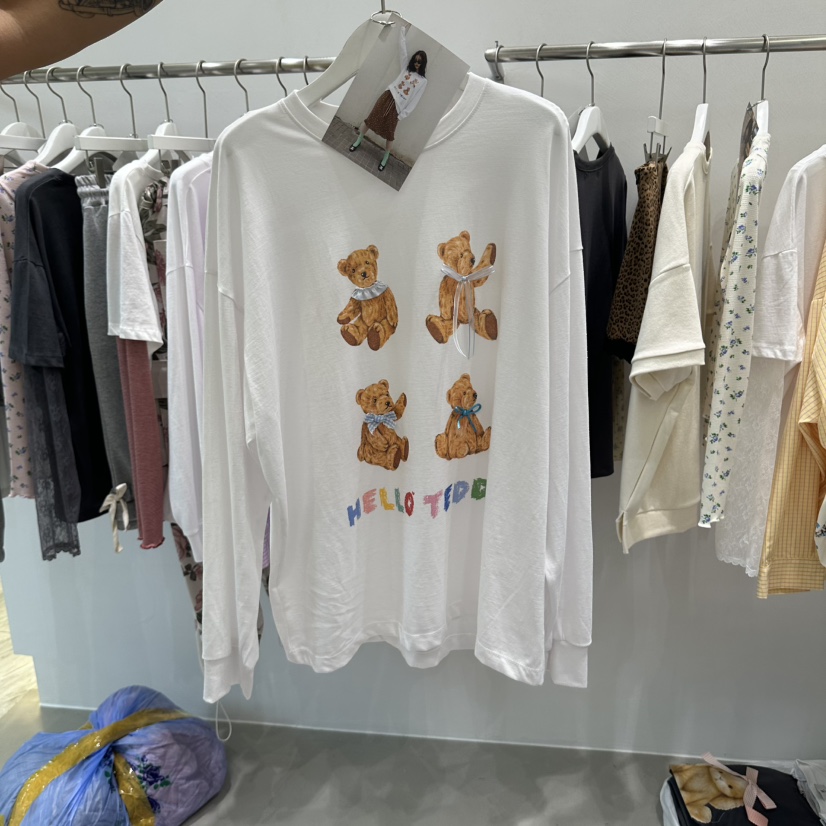 VINTAGE 888韓國直郵女裝新款推薦熱賣人氣真品休閑長袖T恤VINTAGE 888長袖T恤圖色1