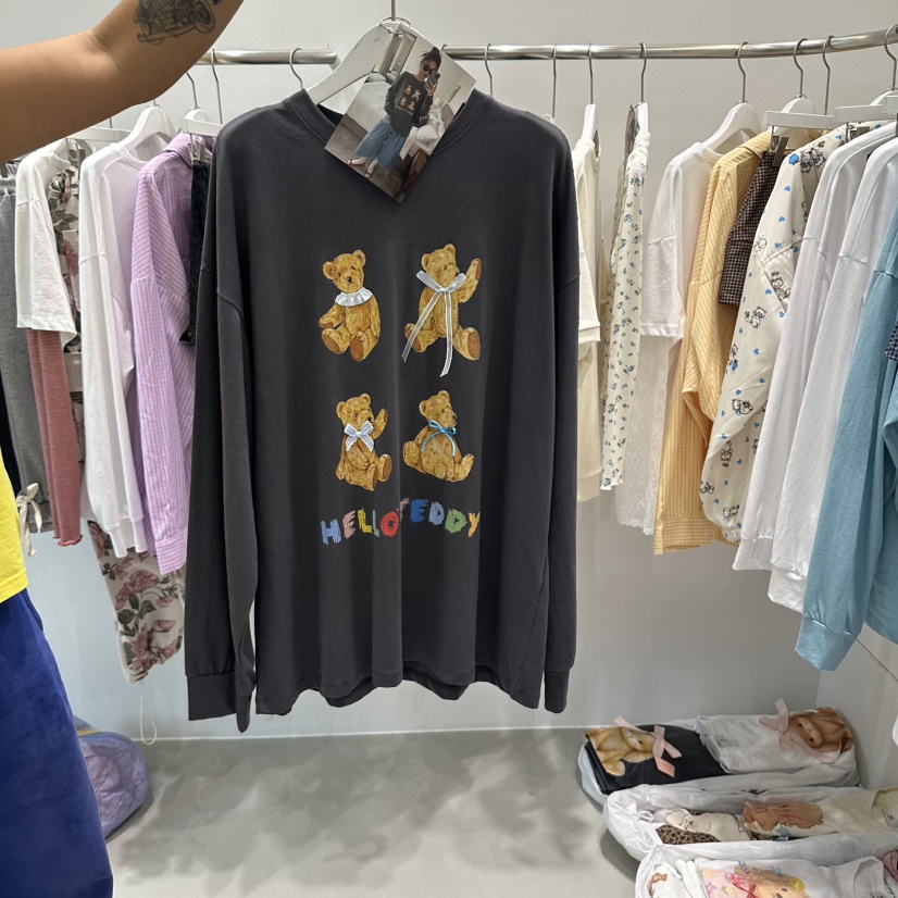 VINTAGE 888韓國直郵女裝新款推薦熱賣人氣真品休閑長袖T恤VINTAGE 888長袖T恤圖色2