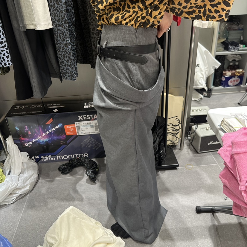 CHAVI韓國直郵女裝新品休閑推薦熱賣真品人氣時尚長裙含腰帶CHAVI長裙