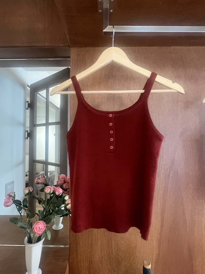 FABRIC韓國直郵女士新款真品熱賣人氣時尚吊帶背心無袖紐扣FABRIC吊帶/背心圖色2