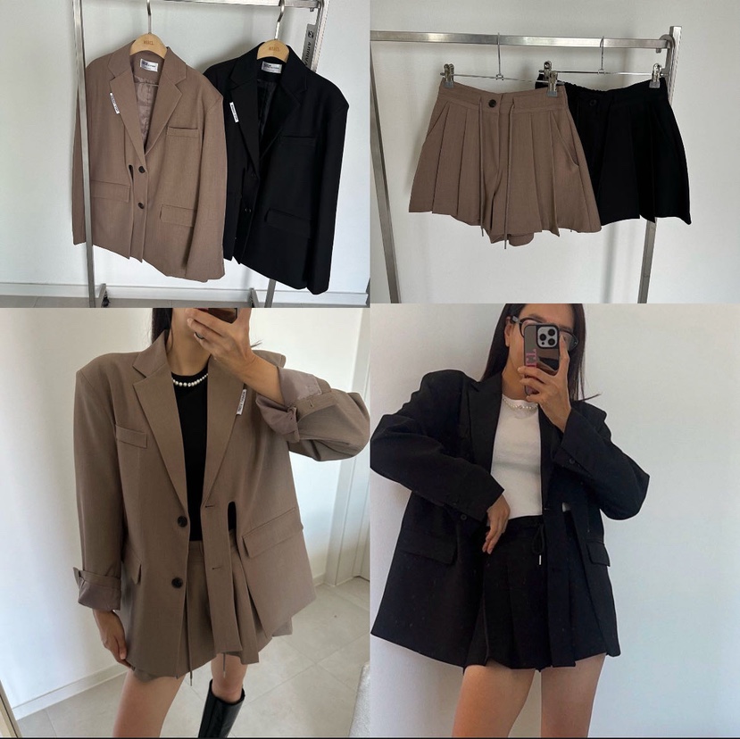 SOUIT韓國代購女裝新品時尚推薦真品熱賣人氣西裝西服開衩SOUIT西裝/西服