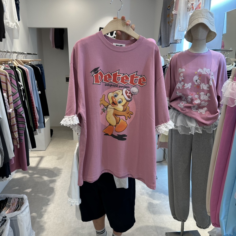 EVE韓國直郵女裝新款職業時尚真品休閑人氣熱賣推薦T恤鵝EVET恤圖色3