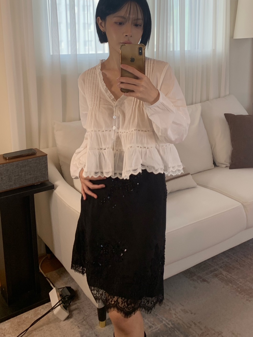 FABRIC韓國直郵女士新款熱賣真品推薦時尚人氣襯衫蕾絲衫FABRIC襯衫/蕾絲衫